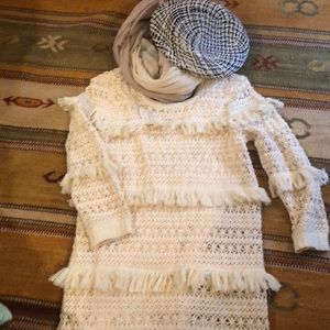 CREAM TIERS LOVEY LAYERED SWEATER NWT